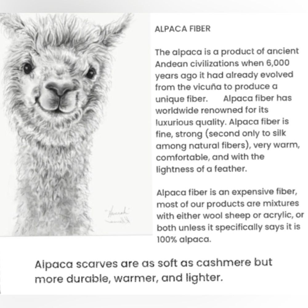 Beautiful alpaca scarf from Ecuador so soft and warm! Poppy’s Alpaca Farm - Picture 2 of 10